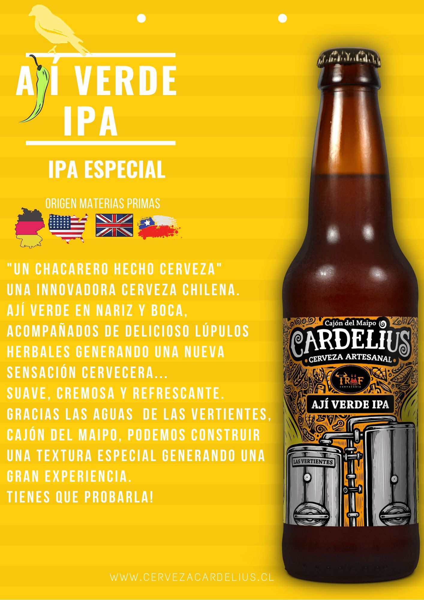 Botella Ipa Ají Verde 330cc (6% AbV)