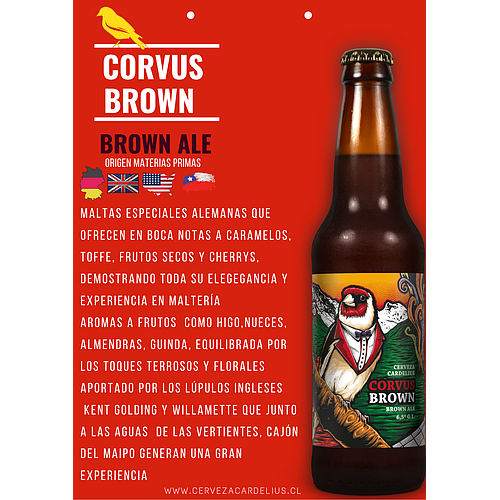 Botella Corvus Brown 330 cc (6,5% AbV)