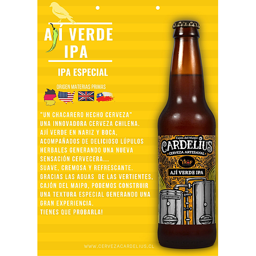 Botella Ipa Ají Verde 330cc (6% AbV)
